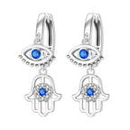 925 Sterling Silver Religious Demon Evil Eye Zircon Stud Earrings Gift