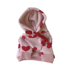 Fashion Dog Hoodie Sweatshirt for Small Medium Dogs, Chic Fashion Puppy Clothes with Heart Design, Cute Hooded Pet Coat  Outfits