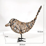 Iron Bird Figurines Nordic Abstract Statue Animal Home Decoration Accessories