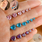 1PC Fashion Zircon Heart Helix Tragus Piercing Stud Earrings Steel