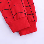 3pcs Spiderman Cosplay Costume Kids Boys Hooded Vest T-Shirt & Pants Tracksuit
