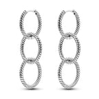 925 Sterling Silver Classic Multi Ring Drop Earrings Elegant Birthday Jewellery