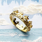 Golden Crown Ring 925 Sterling Silver Summer Classic Fine Jewellery Women
