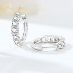 925 Sterling Silver Sparkling Zircon Hoop Earrings Trendy Jewellery Gift