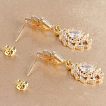 Vintage Crystal Zirconia Stainless Steel Earrings Star Pendant