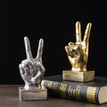 Resin Gesture Hand Finger Figurines Sculpture Retro Ornament Shop Interior Decor