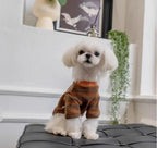 Warm Stripe Sweatshirt Dog Cat Winter Clothes Plush Hoodie Puppy Kitten Gift