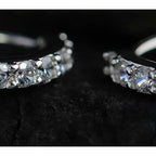 925 Sterling Silver Plated Rhinestone Crystal Hoop Earrings Luxury Women Gift