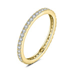 JewelryPalace Moissanite D Color Eternity Total 0.6ct 925 Sterling Silver Wedding Band Ring for Women Yellow Rose Gold Plated