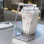 Cute Pink Bow Clear Case for Samsung Galaxy S25 S24 Ultra S23 Plus FE A55