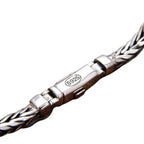 100% S925 Sterling Silver Handmade Woven Retro Domineering Style Personality Keel Man Woman Pure S925 Silver Bracelet Jewelry