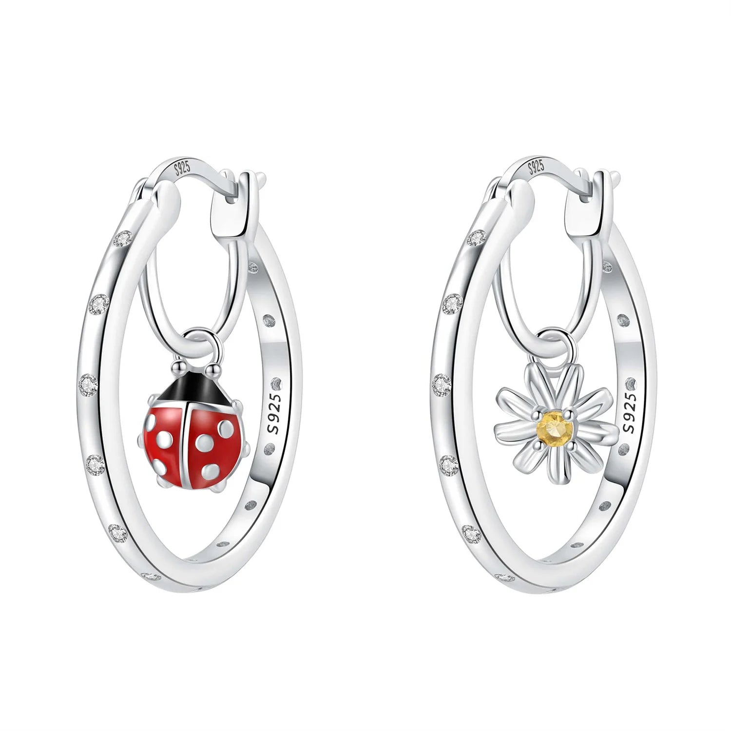 925 Sterling Silver Exquisite Dragonfly Versatile Hoop Earrings Fine Jewellery