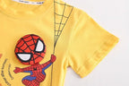 Summer Boys Spiderman Short Sleeve T-Shirt & Jeans Set Kids Fashion Clothing