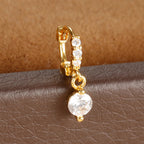 1Pc Stainless Steel Small CZ Hoop Cartilage Earrings Tiny Cross