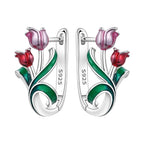 925 Sterling Silver Pink Sweet Bow Drop Earrings Trendy Anniversary Jewellery