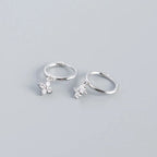 2PC Stainless Steel Cubic Zirconia Small Hoop Earrings Helix Tragus