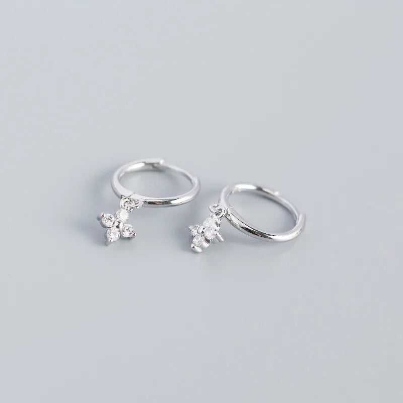 2PC Stainless Steel Cubic Zirconia Small Hoop Earrings Helix Tragus