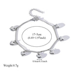 Metal Beads Heart Stainless Steel Bracelet Bangle Gold Colour Gift