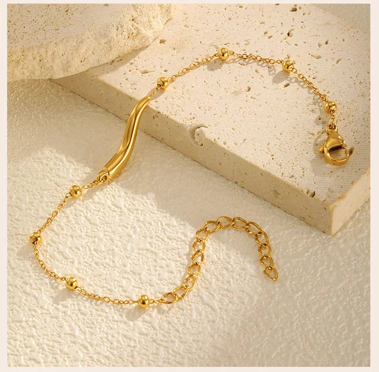 Italian Horn Satellite Chains Bracelet for Women, Stainless Steel Thin Link, Nickel-free Hypoallergenic Jewelry Gifts