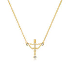Original 925 Sterling Silver 18K Gold Heart Lock and Key Necklace Y-shaped Chain Necklace For Women Memorial Prayer Jewelry Gift