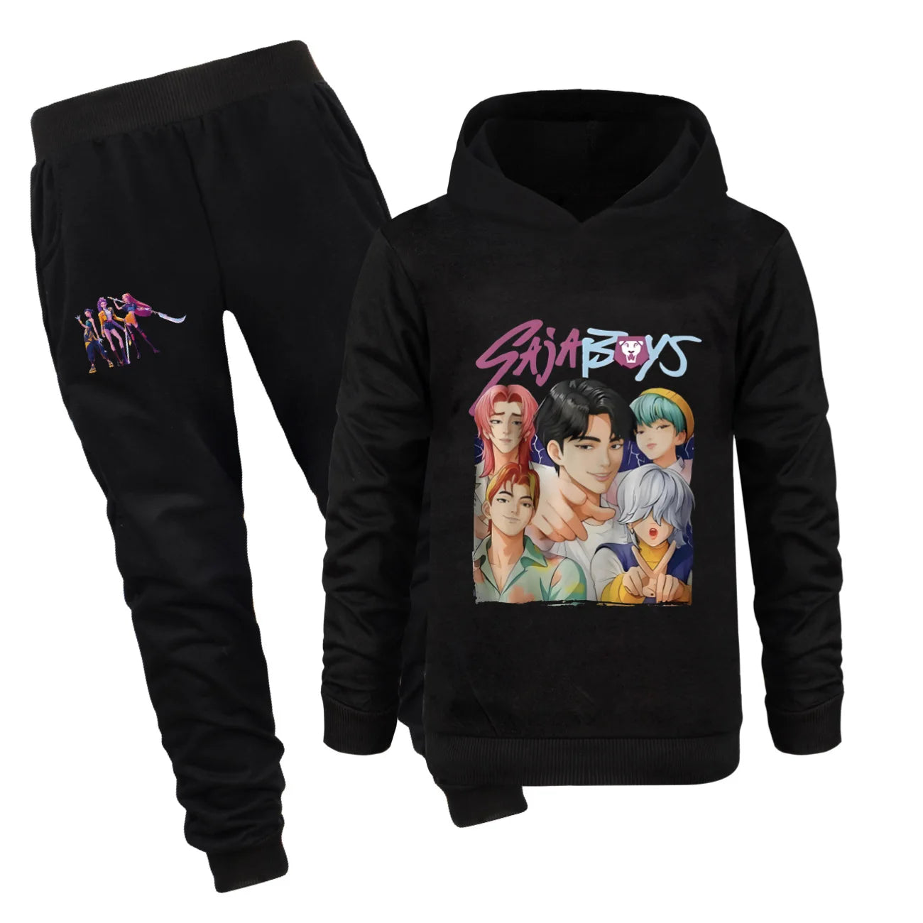 Spring Kids Kpop Demon Hunters Hoodie & Pants Set Rumi Mira Zoey Tracksuit