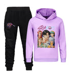 Spring Kids Kpop Demon Hunters Hoodie & Pants Set Rumi Mira Zoey Tracksuit