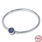 925 Silver 17-20CM Heart Pave Zirconia Original Bracelets Infinity Bracelet Fit DIY Charms Bead Birthday Jewelry Gifts Hot Sale