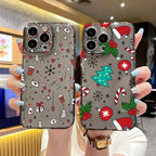 Cartoon Christmas Clear Case for iPhone 17 16 15 14 13 12 11 Pro Max XR SE2
