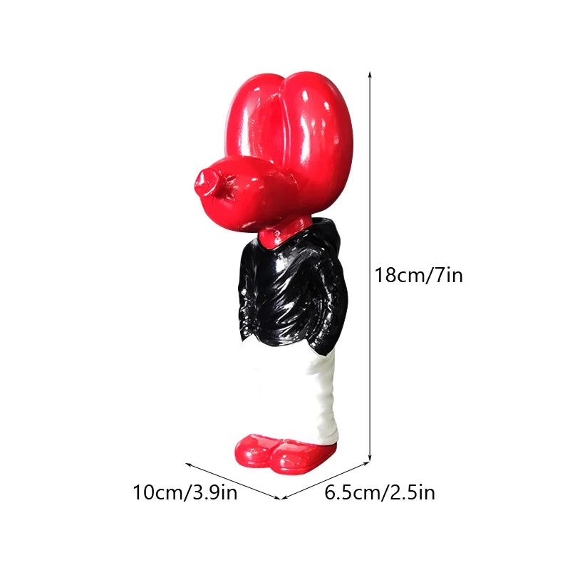 18cm Resin Balloon Dog Statue Cute Modern Art Collectible Figurine for Home Office Decor