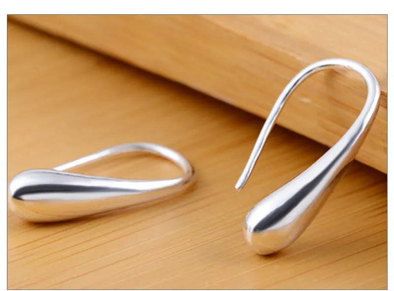 925 Sterling Silver Teardrop Stud Earrings Women High Quality Party Jewellery