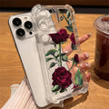 Flower Silicone Case for iPhone 17 16 15 14 13 12 Pro Max Plus Clear