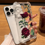 Flower Silicone Case for iPhone 17 16 15 14 13 12 Pro Max Plus Clear