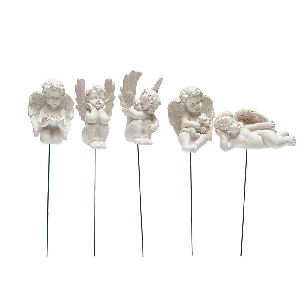 5pcs Miniature Baby Angels Flowerpot Decor Figurines Fairy Garden Bonsai Accessories