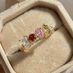 925 Sterling Silve Cubic Zirconia Women Rings for Wedding Party Luxury Gold Color Bright Female Rings Party Trendy Fine Jewelry