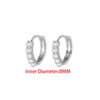 Yuedane Stainless Steel Little Imitation Pearl Hoop Earrings Small Circle