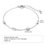 Women Chain Bracelet Silver Color, Stainless Steel Link Stackable Bracelets, Layered Fashion Accessories Gifts