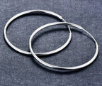 925 Sterling Silver Round Circle Loop Hoop Earrings Simple Piercing Gift Box