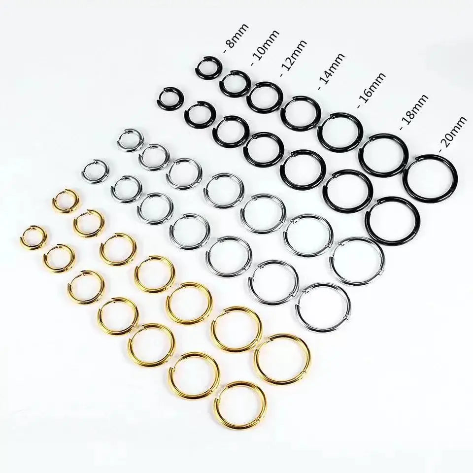 1Pairs/2Pcs Small Hoop Earrings Women Men Gold Silver Anti-allergy