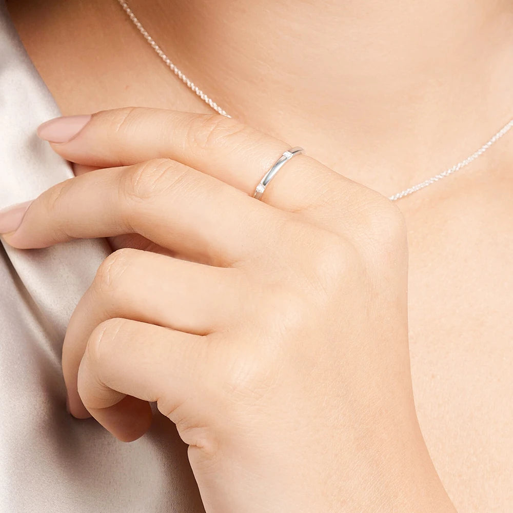 925 Sterling Silver Ring with Stones Trendy Fine Jewellery Women Christmas Gift