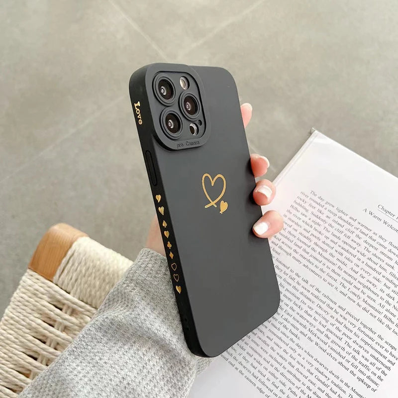 Colourful Love Heart Case for iPhone 17 16 15 14 13 12 Pro Max