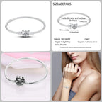 925 Silver 17-20CM Heart Pave Zirconia Original Bracelets Infinity Bracelet Fit DIY Charms Bead Birthday Jewelry Gifts Hot Sale