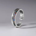 925 Sterling Silver Luxury Jewellery Bilayer Colour Zircon Adjustable Ring Engagement Accessory