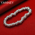 925 Sterling Silver Multi Loop Bracelet Women Hip Hop Party Jewellery Gift