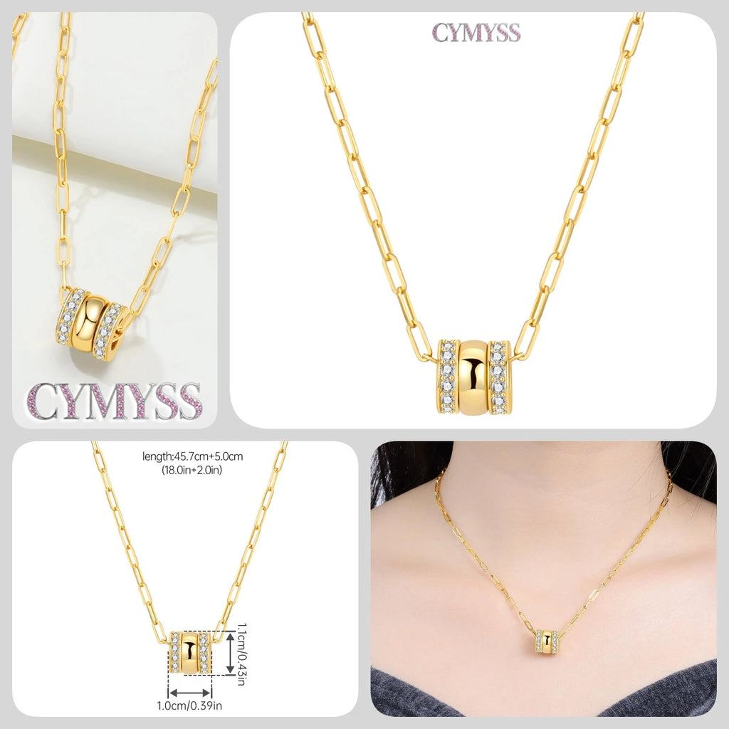 Original 925 Sterling Silver 18K Gold Heart Lock and Key Necklace Y-shaped Chain Necklace For Women Memorial Prayer Jewelry Gift