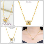 Original 925 Sterling Silver 18K Gold Heart Lock and Key Necklace Y-shaped Chain Necklace For Women Memorial Prayer Jewelry Gift
