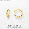 Gold Plated Hinged Hoop Earrings Creole 925 Sterling Silver Trendy