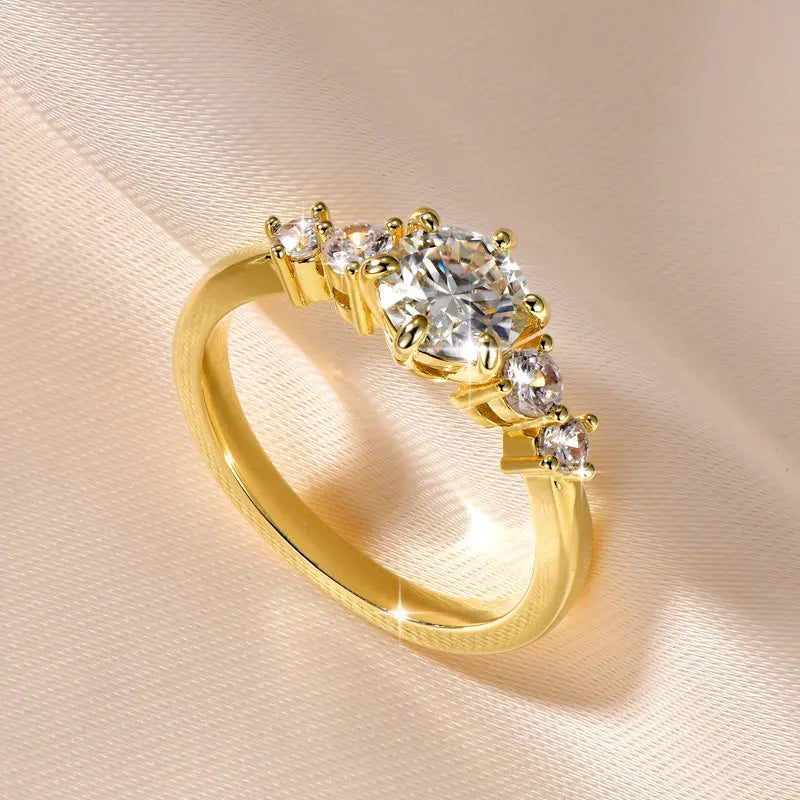 1.0ct D Moissanite Ring 14K Gold Filled Six Claws Classic Finger Band 2026