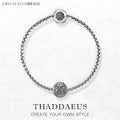 Black Link Chain Bracelet 925 Sterling Silver Fashion Jewellery Women Men