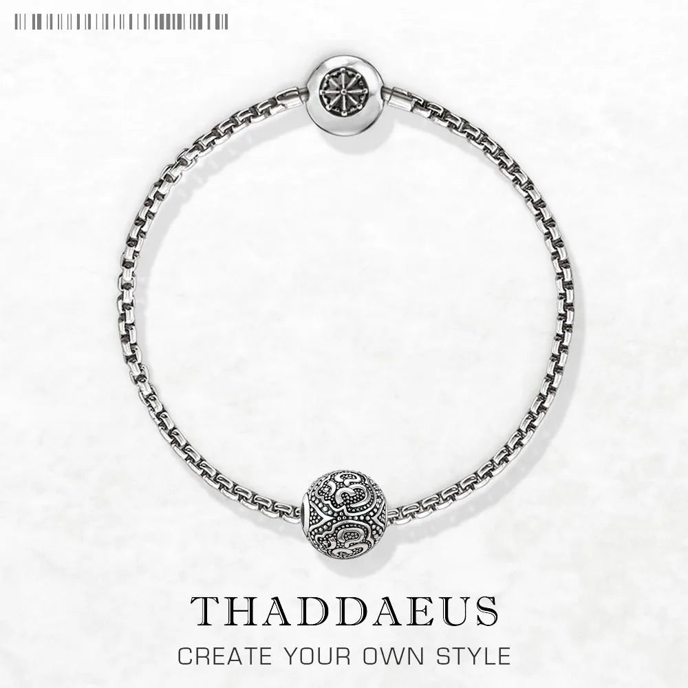 Black Link Chain Bracelet 925 Sterling Silver Fashion Jewellery Women Men