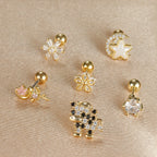 1pc Cartilage Ear Piercing Stud Women Surgical Steel Flat Back
